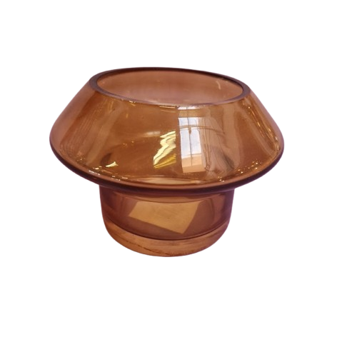 Wikholm Form - Fyrfadsstage Brun Glas - 7,5 Cm.