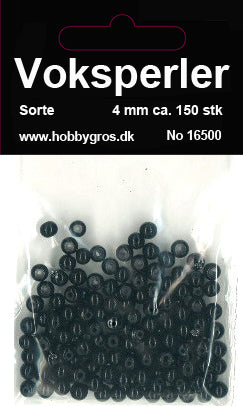 Hobbygros - Voksperler 4 Mm. - Sort