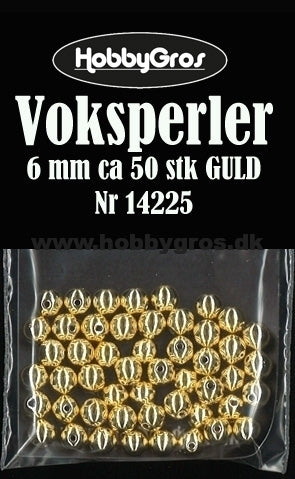 Hobbygros - Voksperler 6 Mm. - Guld