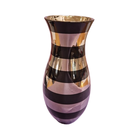 Casanova - Vase Sort Stribet - 17 x 35 Cm.