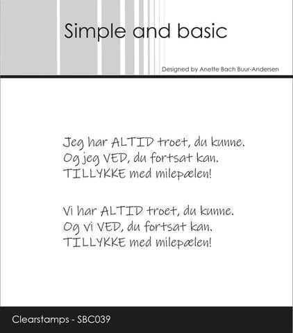 Simple and Basic - Stempel Jeg Har Altid Troet - SBC039
