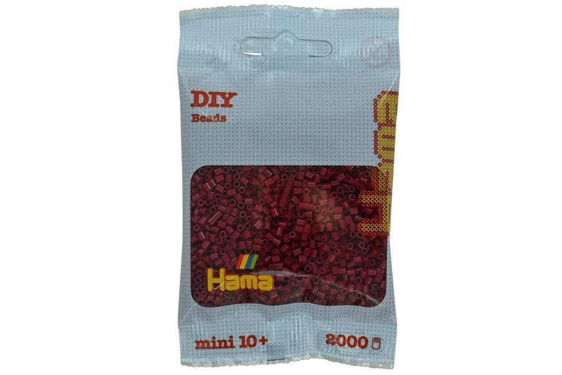 Hama - Mini perler 2000 stk. mørk kirsebærrød - 501-118
