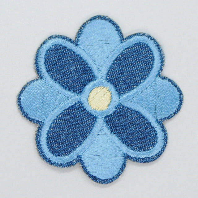 Applikation Blomst Denim mørk