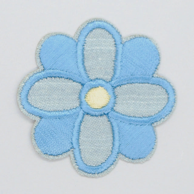 Applikation Blomst Denim lys