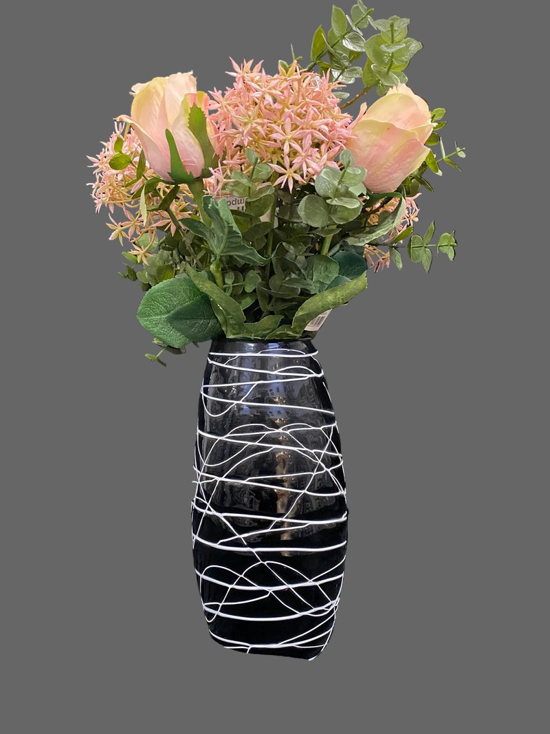 Buket med rosa rose Højde Ca. 45 cm