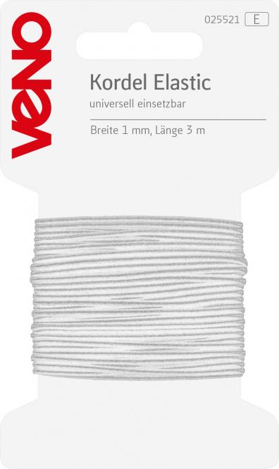 Veno - Elastikbånd 1 Mm. 3 M. - Hvid