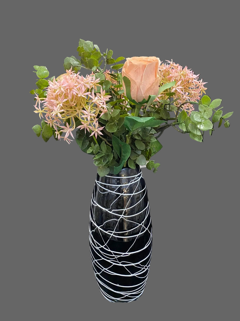 Buket med rosa rose Højde Ca. 45 cm