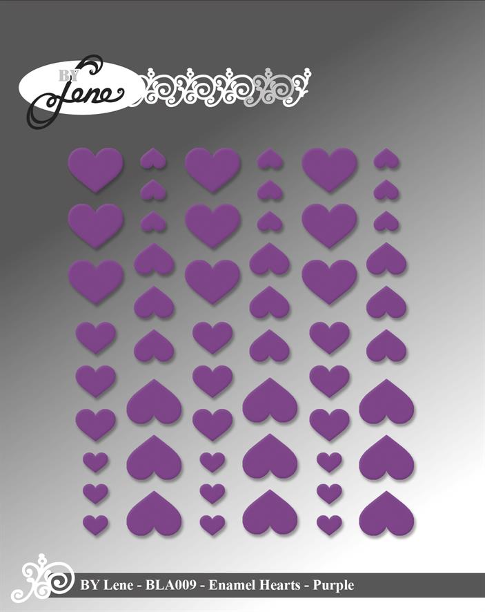 By Lene - Enamel Hearts BLA009 - Lilla