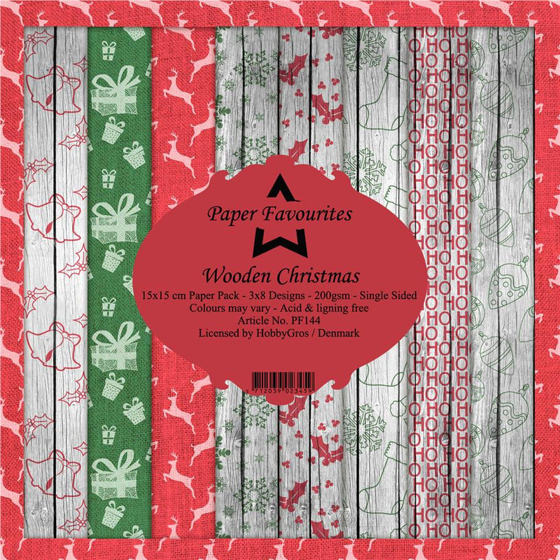 Paper Favourites - Pyntepapir 15 X 15 Cm. Wooden Christmas - PF144