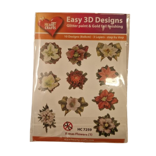 Hearty Crafts - Easy 3D Toppers X-Mas Flowers - HC 7259