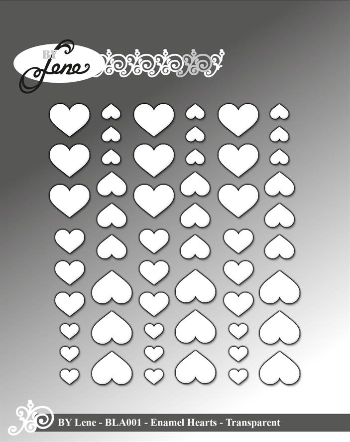 By Lene - Enamel Hearts BLA001 - Transperant