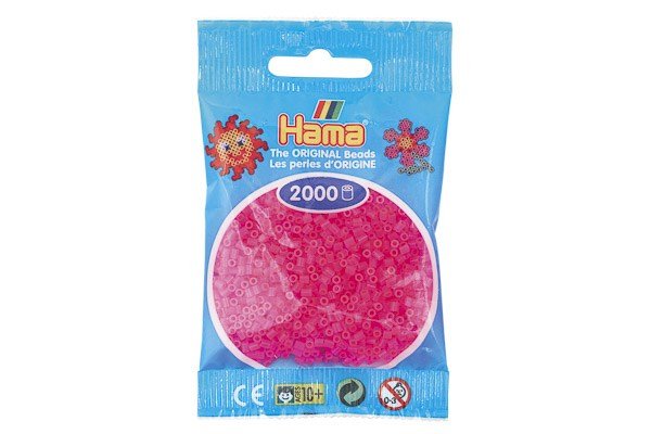 Hama - Mini Perler 2000 Stk. Neon Fuschia - 501-32