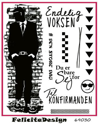 Felicita Design - Stempel Dreng Med Diverse Tekst - 69030