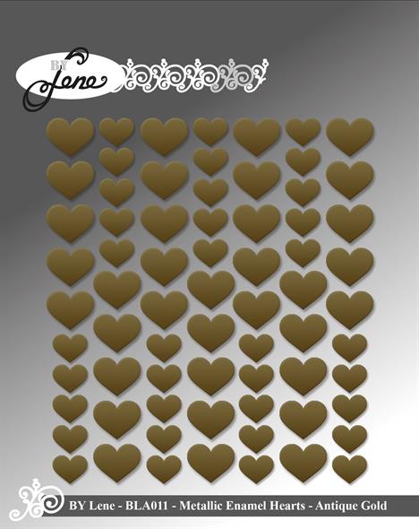 By Lene - Enamel Hearts BLA001 - Antik Guld