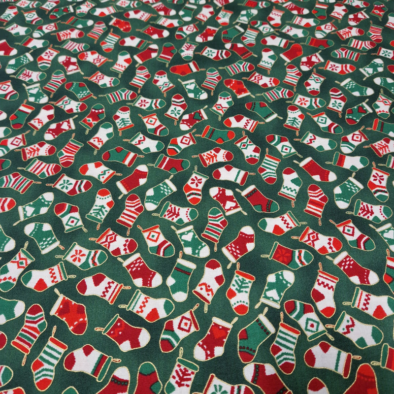 Robert Kaufman - Patchworkstof Holiday Charms Evergreen - 21621-224