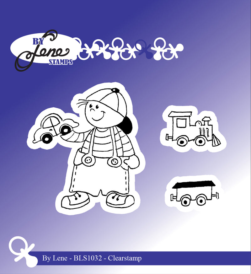 By Lene - Stempel Dreng Med Tog - BLS1032