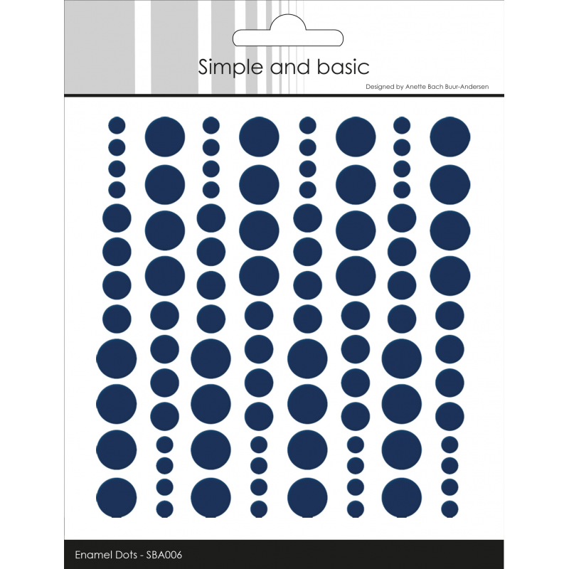 Simple and Basic - Enamel Dots SBA006 - Mørkeblå