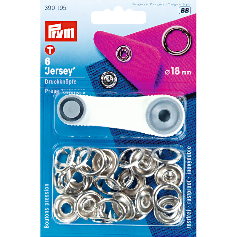 Prym - Jersey Trykknapper 6 Stk. - 18 Mm.