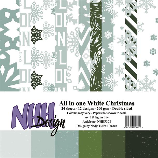 NHH Design - Pyntepapir 15 x 15 Cm. White Christmas - NNHP308