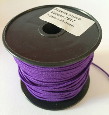 Danmore - Elastiksnøre 1,2 Mm. x 25 M. - Mørklilla