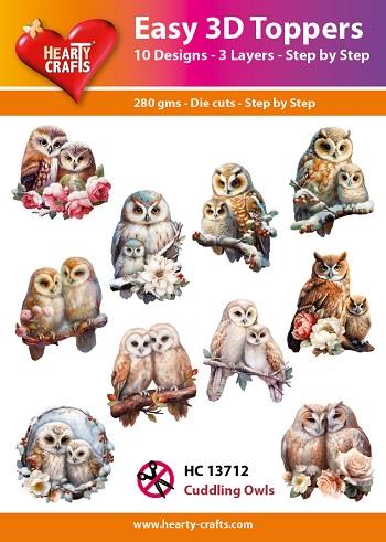 Hearty Crafts - Easy 3D Toppers Cuddling Owls - HC 13712