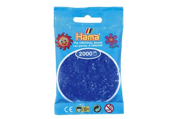 Hama - Mini Perler 2000 Stk. Neon Blå - 501-36
