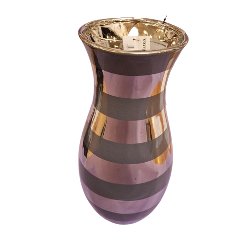 Casanova - Vase Grå Stribet - 17 x 35 Cm.