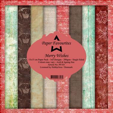 Paper Favourites - Pyntepapir 15 X 15 Cm. Merry Wishes - PF18