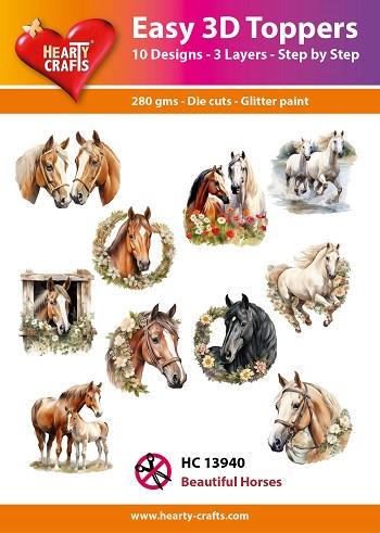 Hearty Crafts - Easy 3D Toppers Beaitiful Horses - HC 13940
