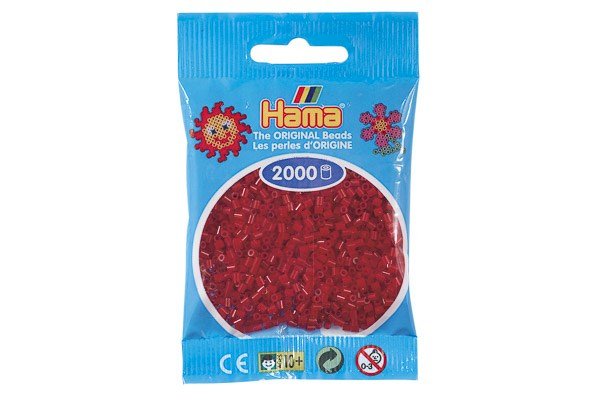 Hama - Mini Perler 2000 Stk. Mørkerød - 501-22