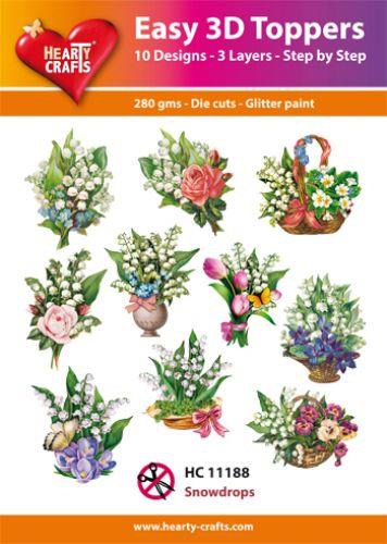 Hearty Crafts - Easy 3D Toppers Snowdrops - HC 11188