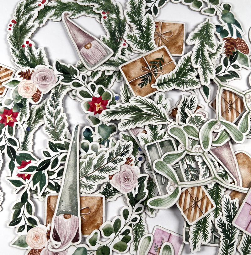 3D Udstansninger Vinter Kranse Og Grene