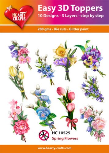 Hearty Crafts - Easy 3D Toppers Spring Flowers - HC 10525