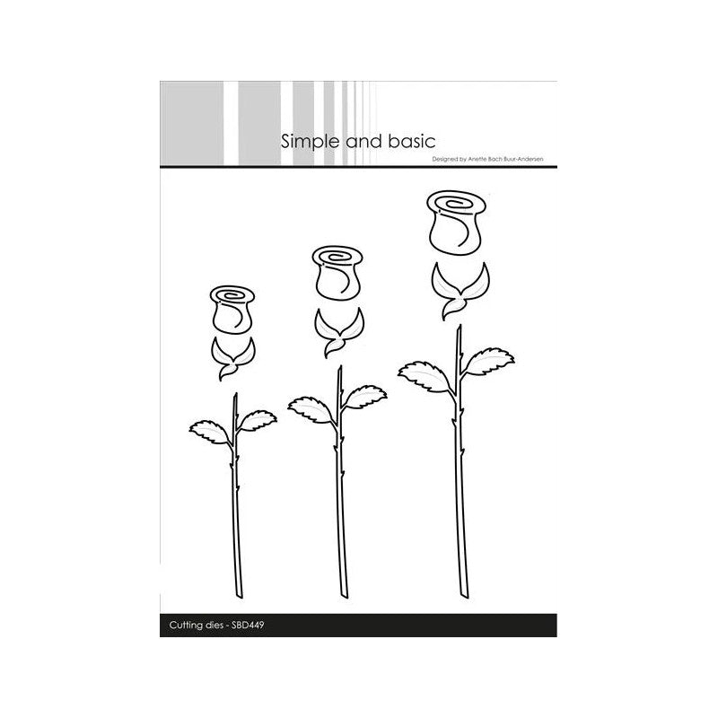 Simple and Basic - Die Set of 3 Roses - SBD449