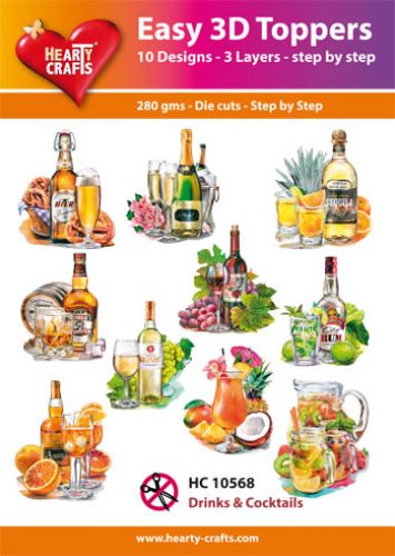 Hearty Crafts - Easy 3D Toppers Drinks And Cocktails - HC 10568