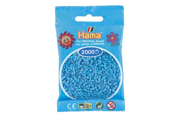 Hama - Mini Perler 2000 Stk. Azurblå - 501-49