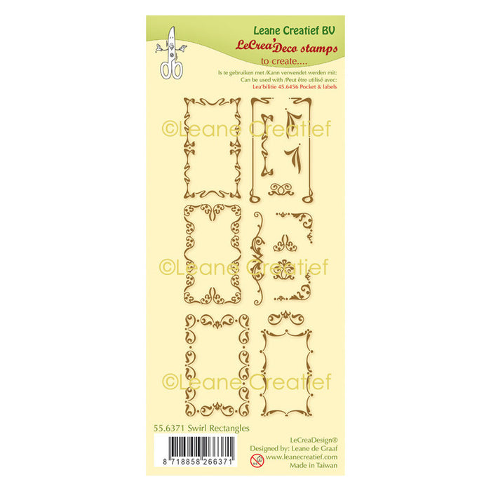 Leane Design - Stempel Swirl Ractangles - 55.6371