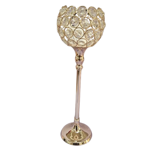 Casanova - Fyrfadsstage Krystal 33 Cm. - Gylden