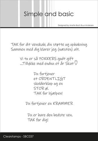 Simple and Basic - Stempel Danske Tekster - SBC037