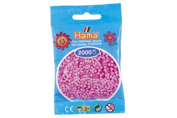 Hama - Mini Perler 2000 Stk. Pastel Pink - 501-48