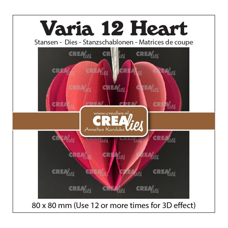Crealies - Die 3D Heart - CLVAR12