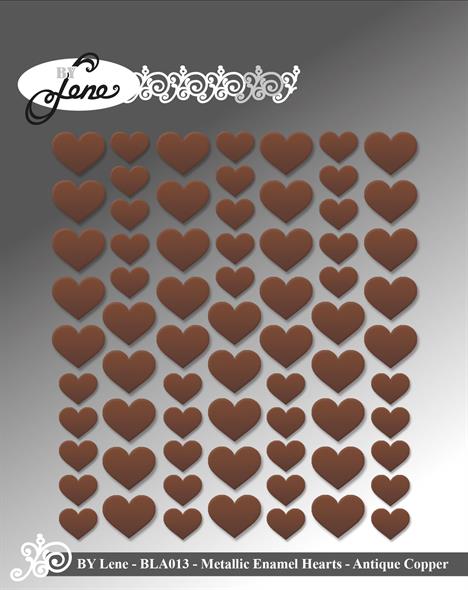 By Lene - Enamel Hearts BLA013 - Antik Kobber