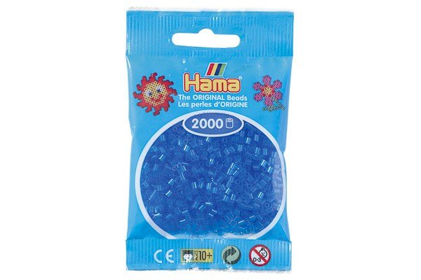 Hama - Mini Perler 2000 Stk. Transparent Blå - 501-15