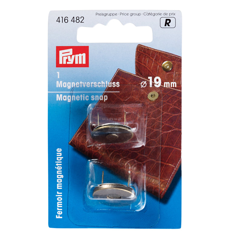 Prym - Magnetlukning 19 Mm. - Antik Messing
