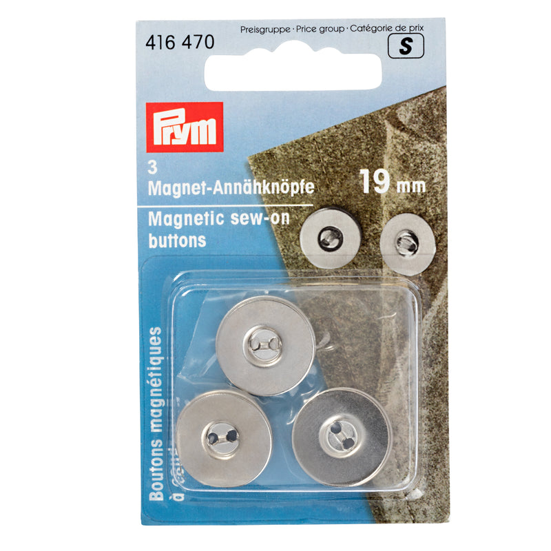 Prym - Magnetknapper 19 Mm - Sølv