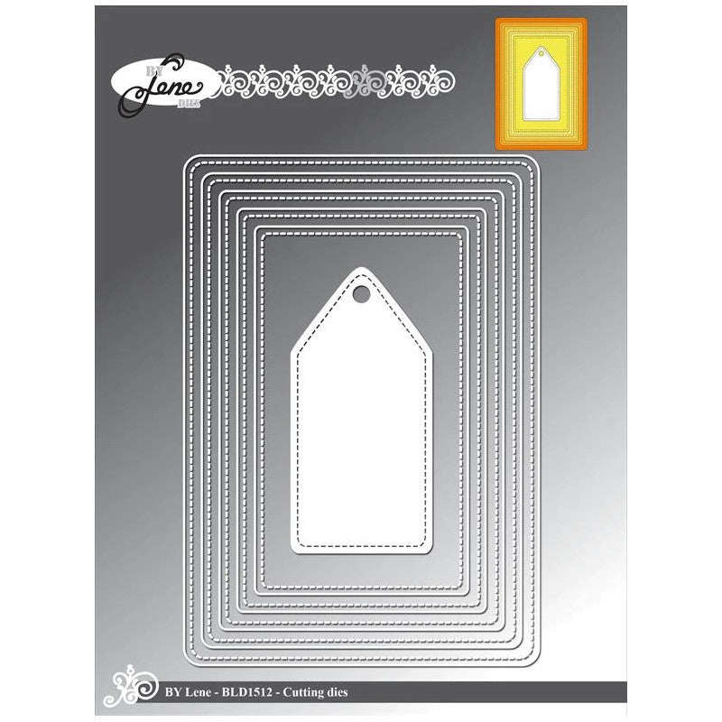 By Lene - Die Rectangle Frame W/Tag - BLD1512