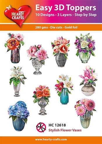 Hearty Crafts - Easy 3D Toppers Stylish Flower Vases - HC 12618