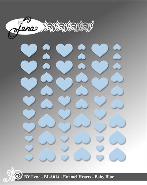 By Lene - Enamel Hearts BLA014 - Baby Blå