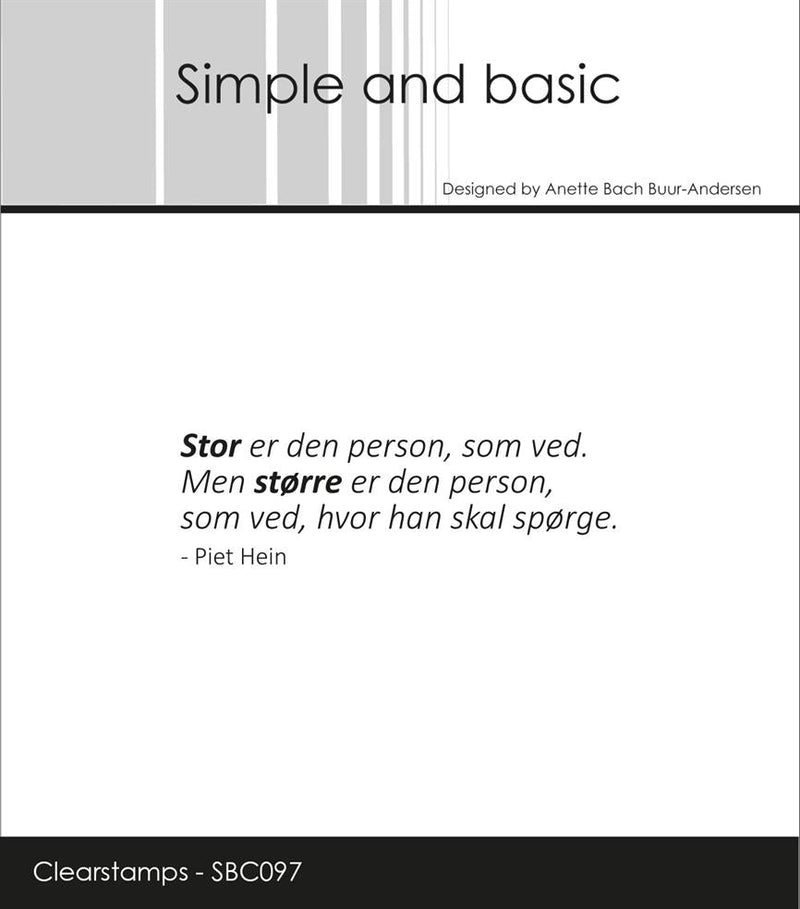 Simple and Basic - Stempel Dansk Tekst - SBC097