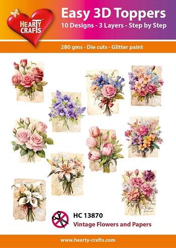 Hearty Crafts - Easy 3D Toppers Vintage Flowers 3D - HC13870